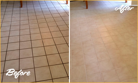 Ceramic Tile Floor Lights Up the Room Thanks to Naples Grout Recoloring