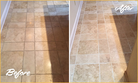Ceramic Tile Floor Lights Up the Room Thanks to Naples Grout Recoloring