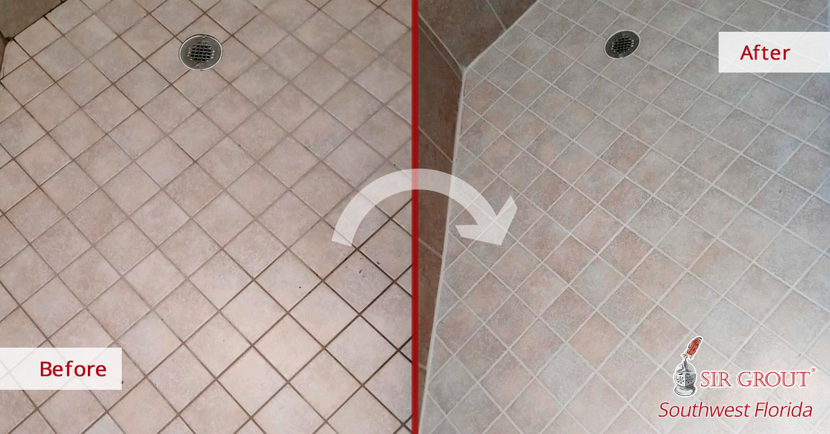 Cape Coral Grout Cleaning Specialists Thoroughly Revive This Ceramic Tile  Shower in No Time