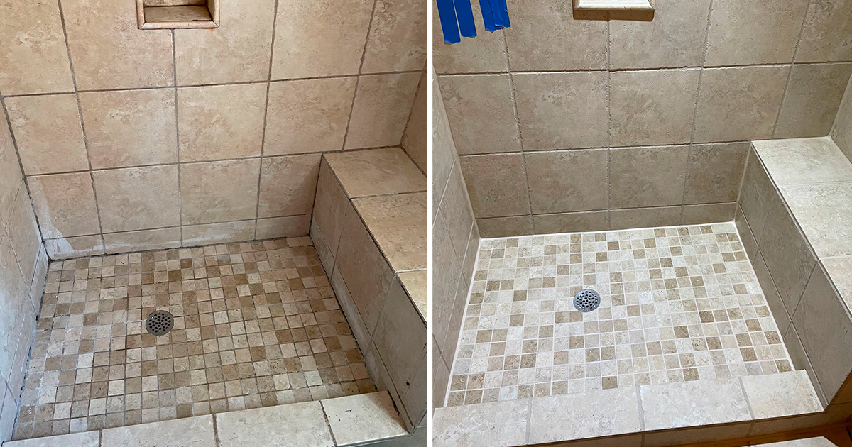 Dramatic Transformation! This Tile Shower in Fort Myers FL Was Completely  Renovated after a Professional Grout Cleaning