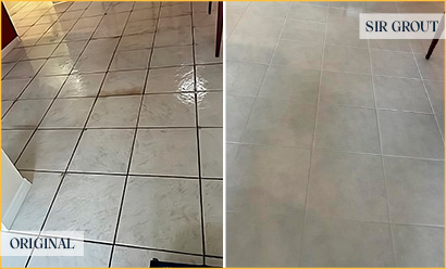 Living Room Floor Before and After a Service from Our Tile and Grout Cleaners in Cape Coral