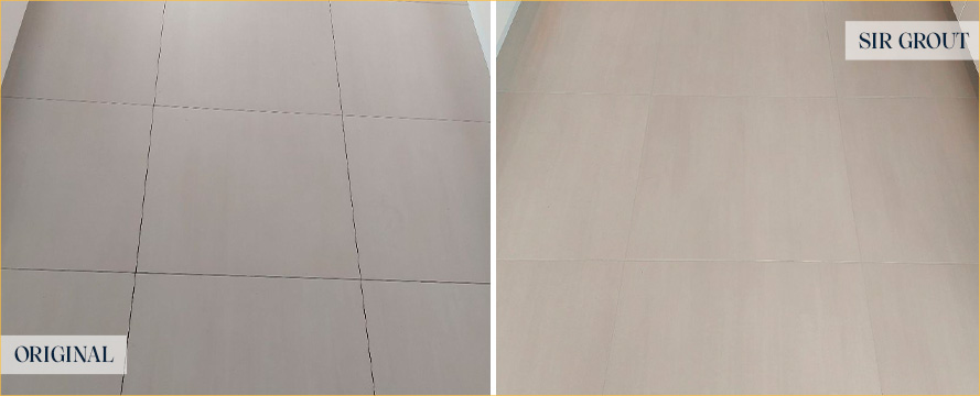 Tile Floor Before and After a Service from Our Tile and Grout Cleaners in Cape Coral